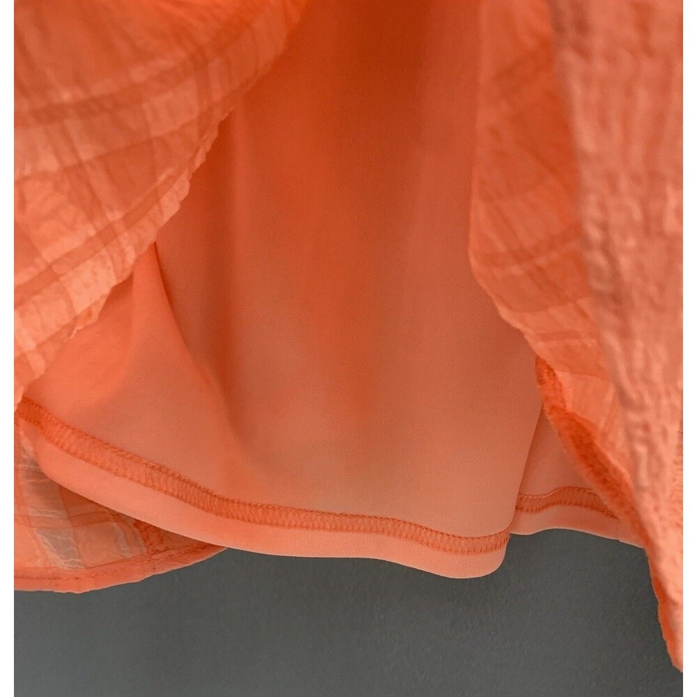 Flying Tomato Babydoll Gauze Romper Shorts Size M Pastel Orange Bow Cottage Boho - Picture 11 of 12